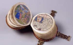 cirkelvormig boek Codex Rotundus uit1480