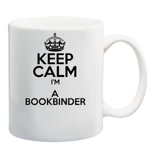 Mok met opdruk keep calm I'm a bookbinder