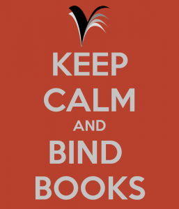 poster met tekst keep calm and bind books